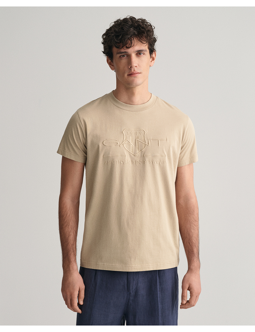 T-Shirt Tonal Archive Shield Bege