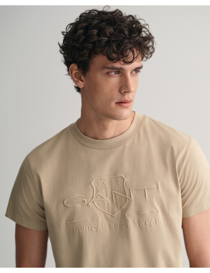 T-Shirt Tonal Archive Shield Bege