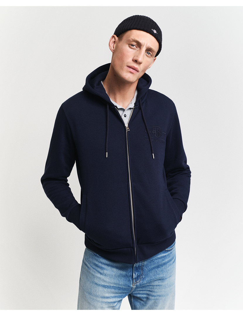 Sweatshirt com fecho Azul