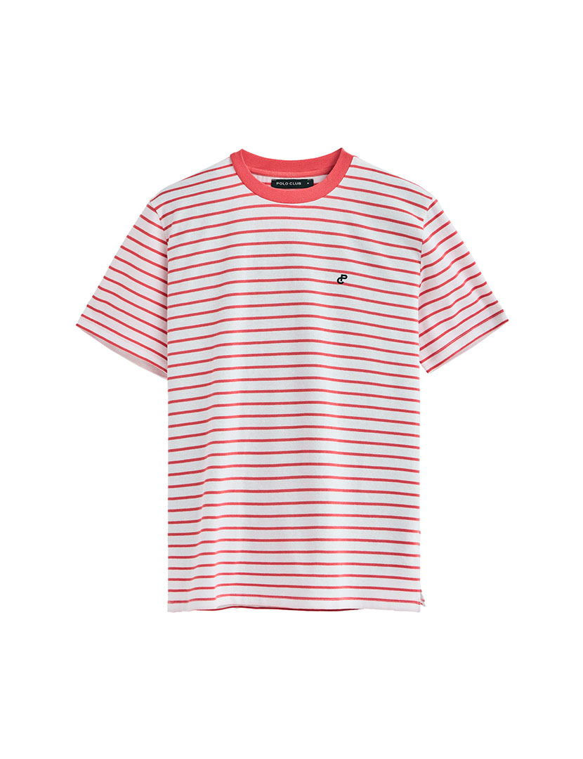 T-Shirt Homem Keanu Branco e Vermelho