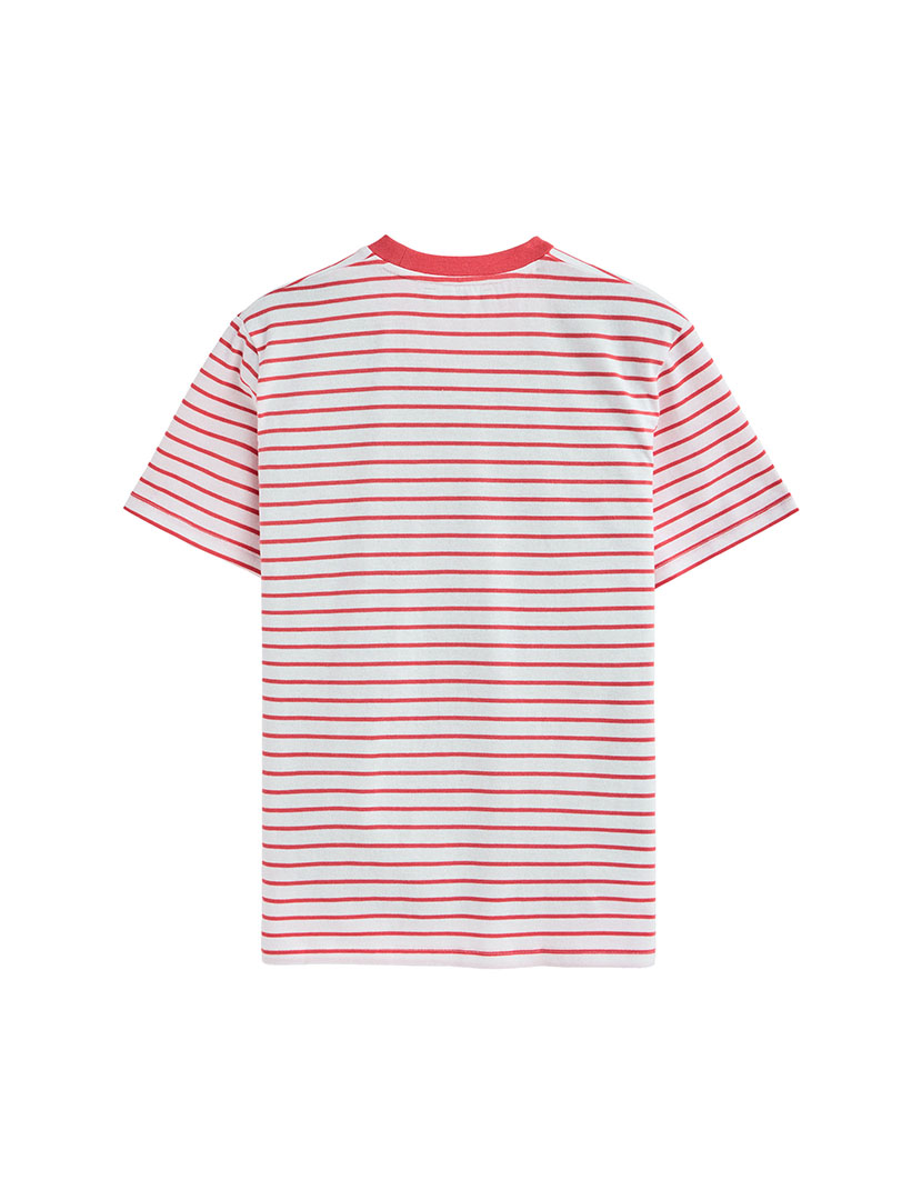 T-Shirt Homem Keanu Branco e Vermelho