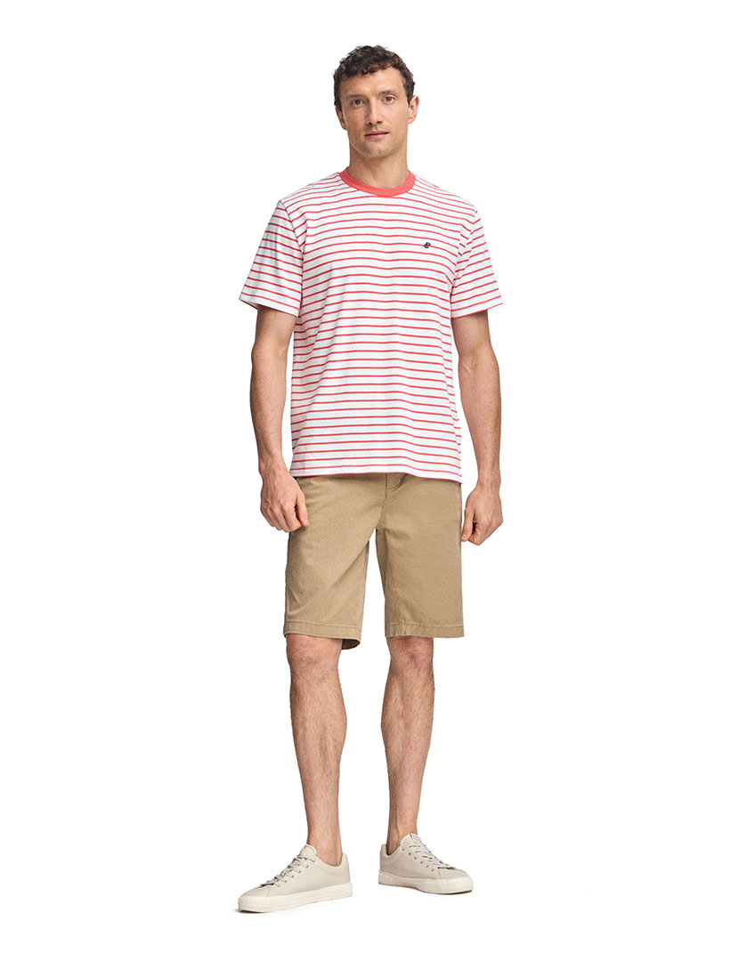 T-Shirt Homem Keanu Branco e Vermelho