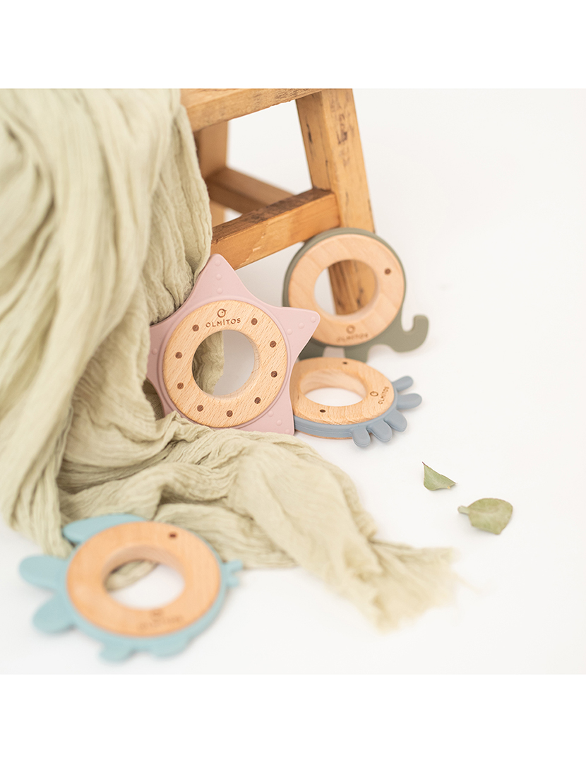 Mordedor Silicone e Madeira de Faia Elefante