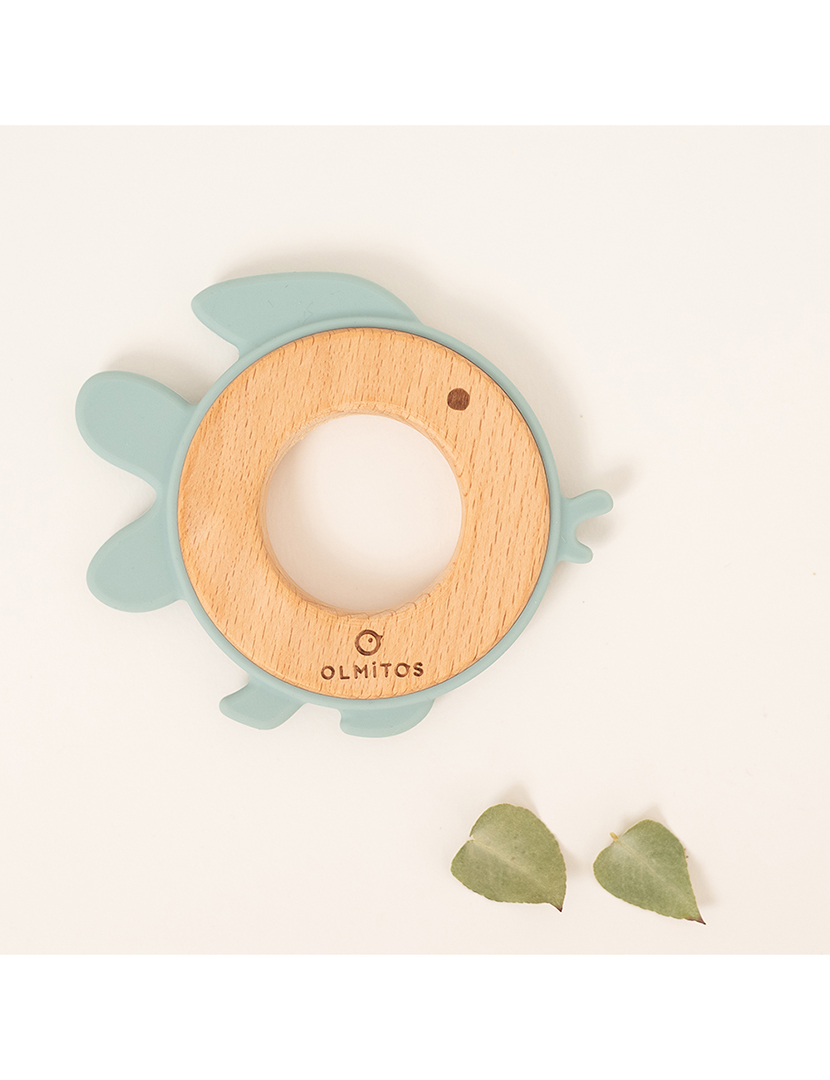 Mordedor Silicone e Madeira de Faia Peixe