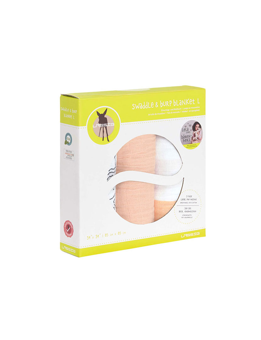 Musselina de Algodão Orgânico 85X85 Multicor (Pacote 3 Unidades)