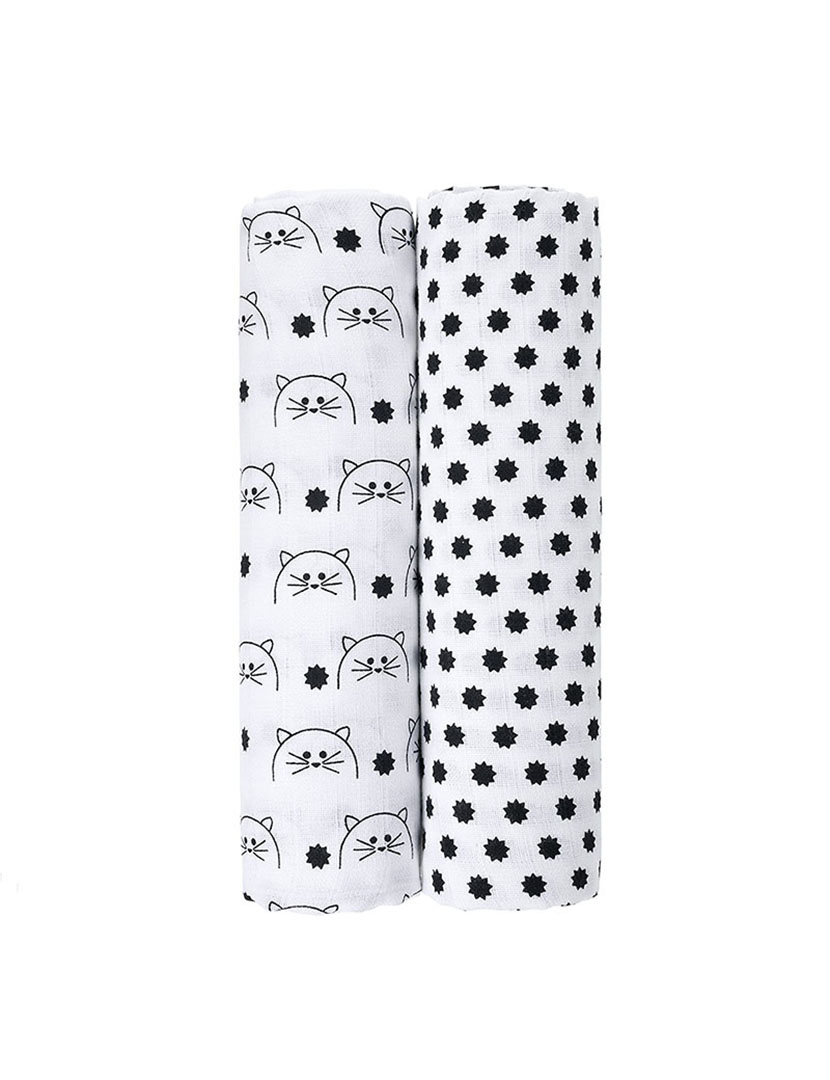 Musselina de Algodão Orgânico 120X120 Multicor (Pacote 2 Unidades)