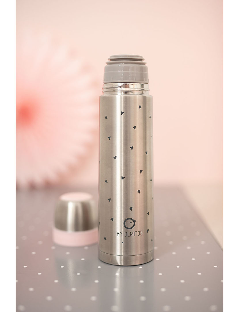 Garrafa Térmica Prateado Rosa