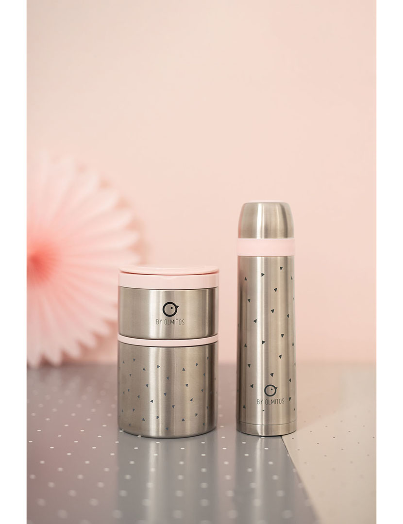 Garrafa Térmica Prateado Rosa