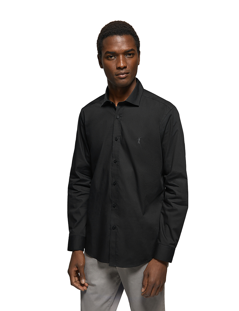 Camisa Rigby Go Slim Poplin Preto
