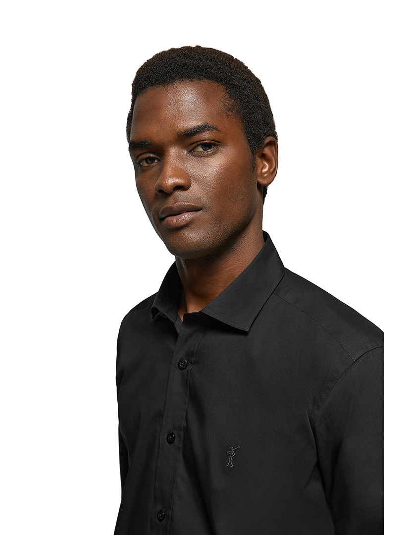 Camisa Rigby Go Slim Poplin Preto