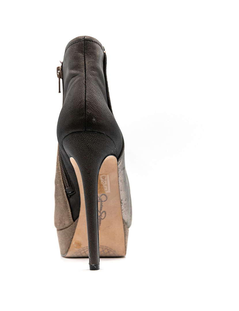 Botins Salto Alto Camurça Castanho