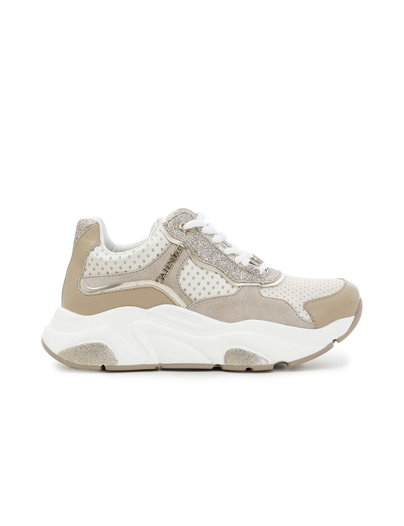 Ténis Senhora Castanho e Dourado