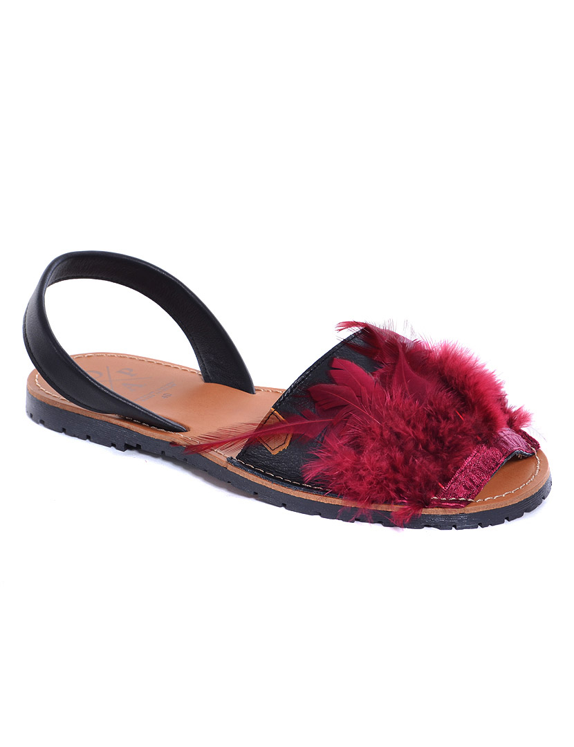 Menorquinas California Plumas Bordô