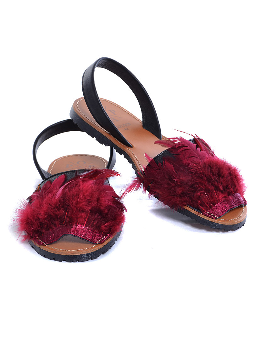 Menorquinas California Plumas Bordô