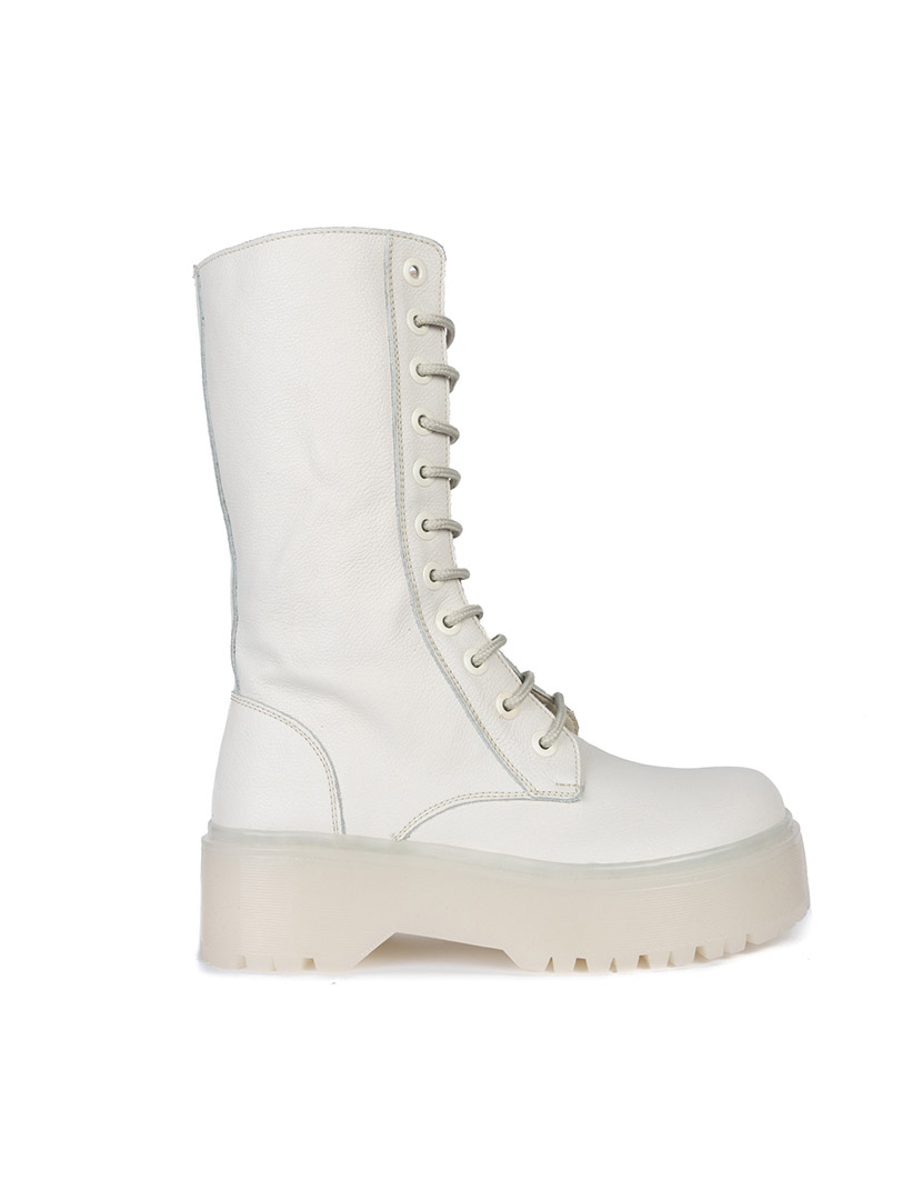 Botas Compridas Pele Branco