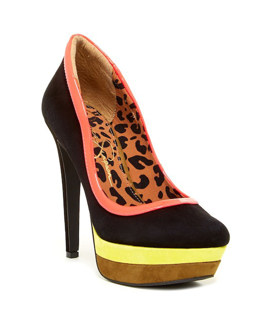 Sapatos Compensado Preto Multicolor