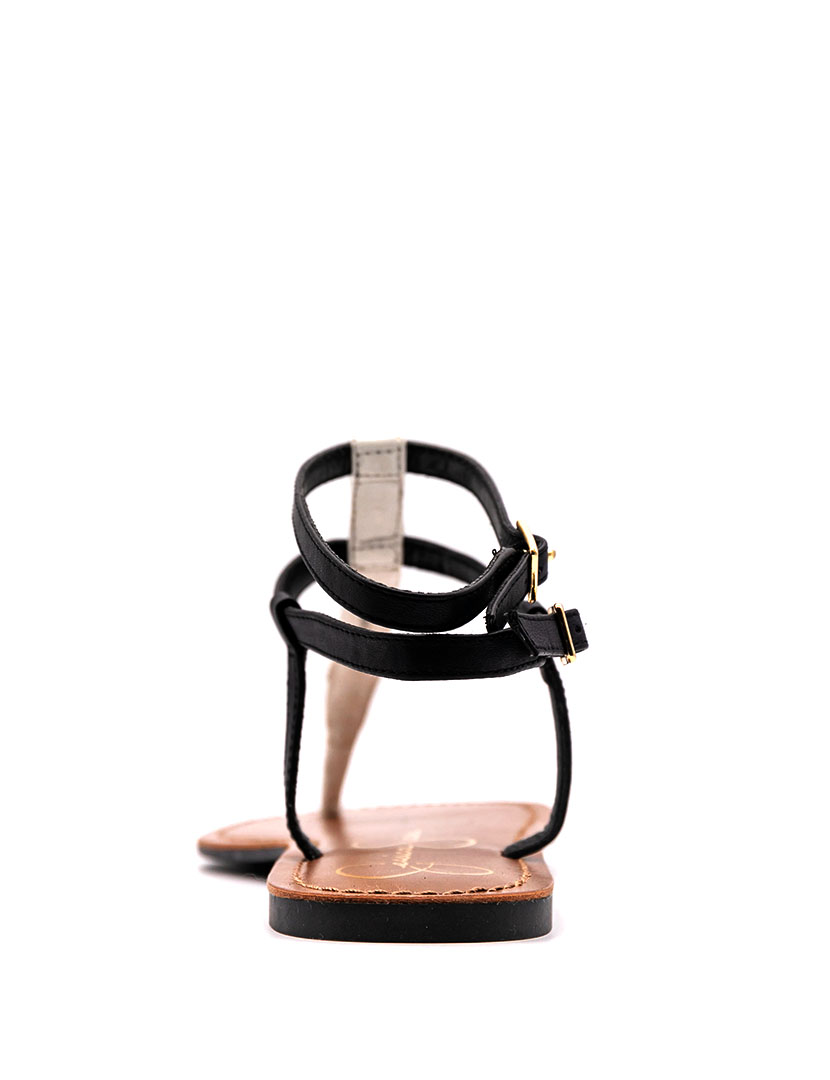 Sandálias Rasas Kabii Preto e Branco