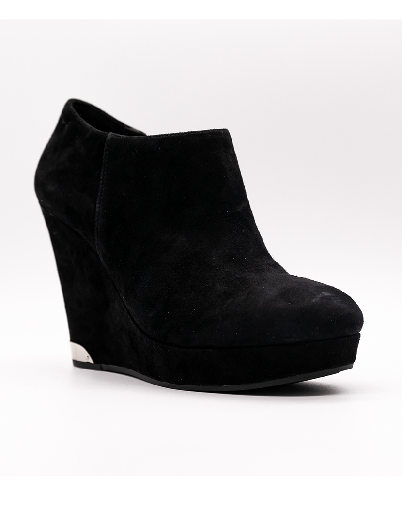 Botins Cunha Camurça Preto