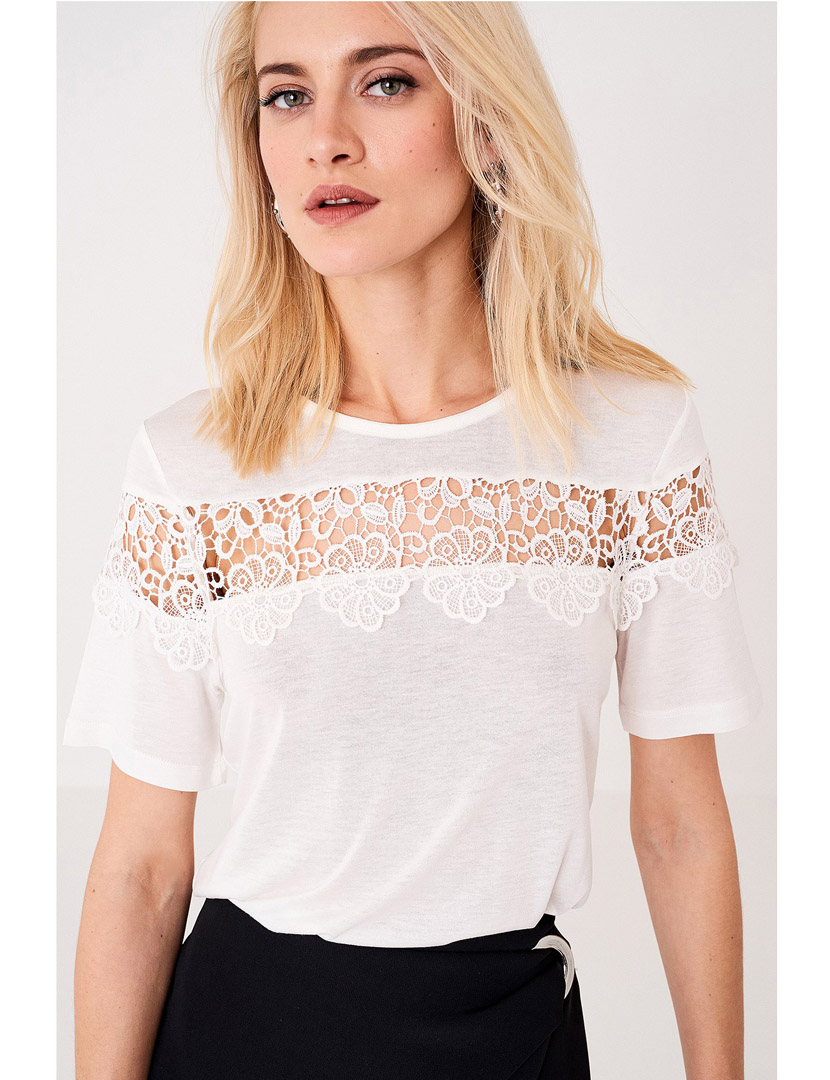 T-Shirt Renda Branco