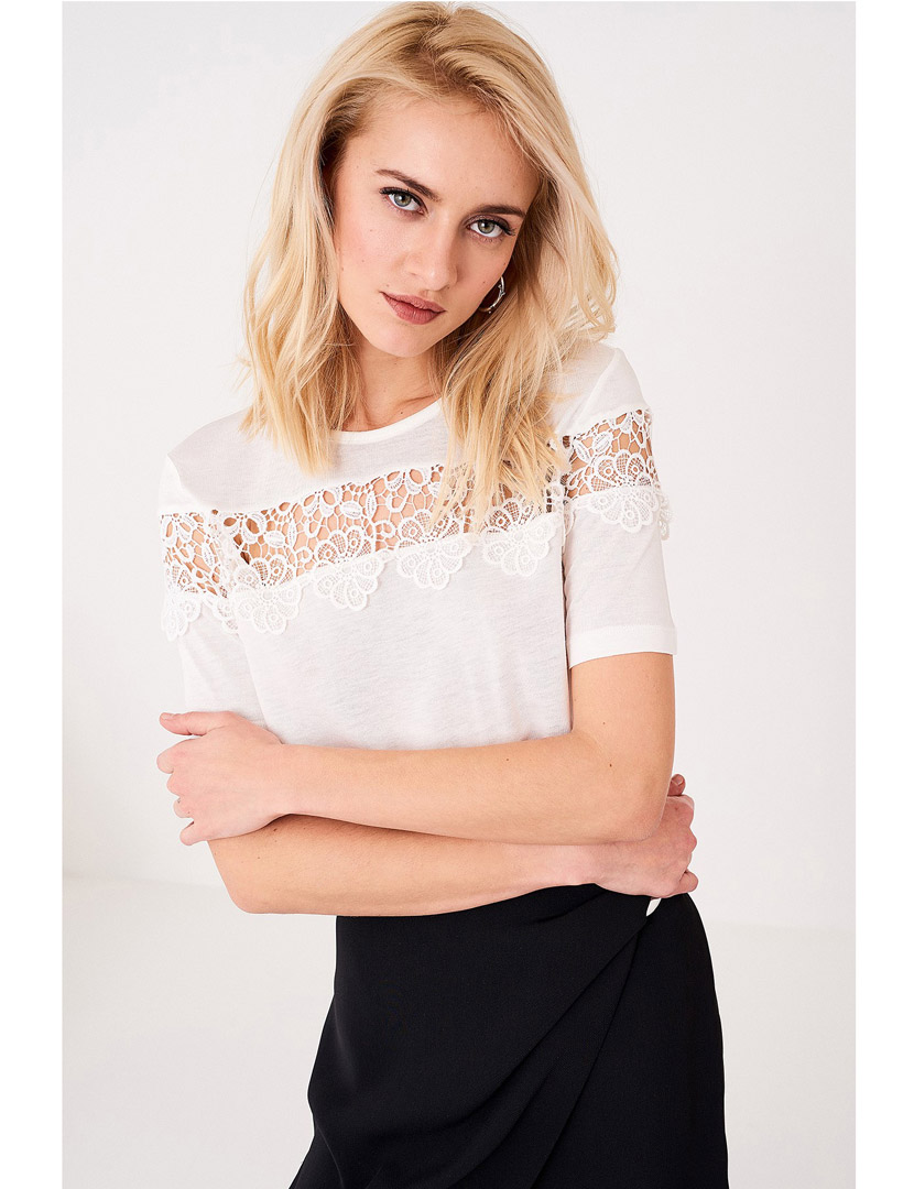 T-Shirt Renda Branco