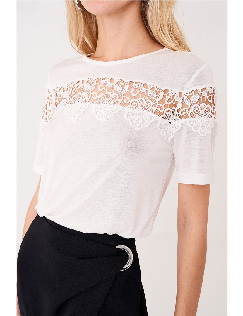 T-Shirt Renda Branco