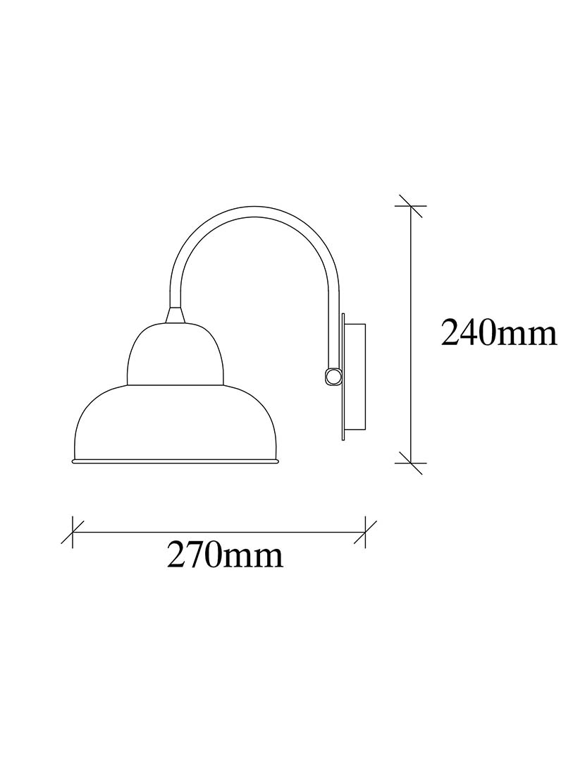 Candeeiro Parede Berceste 180 Preto