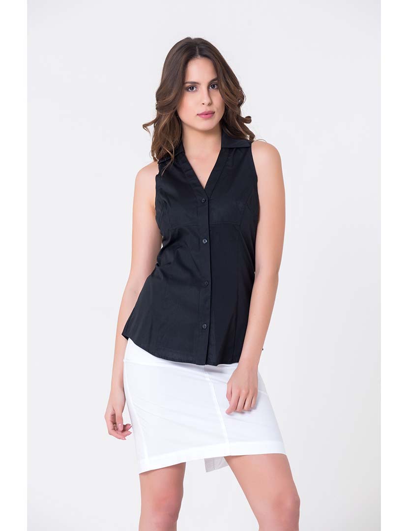 Camisa Manga Cava Preto