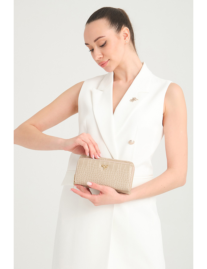 Carteira Senhora Lizard Bege