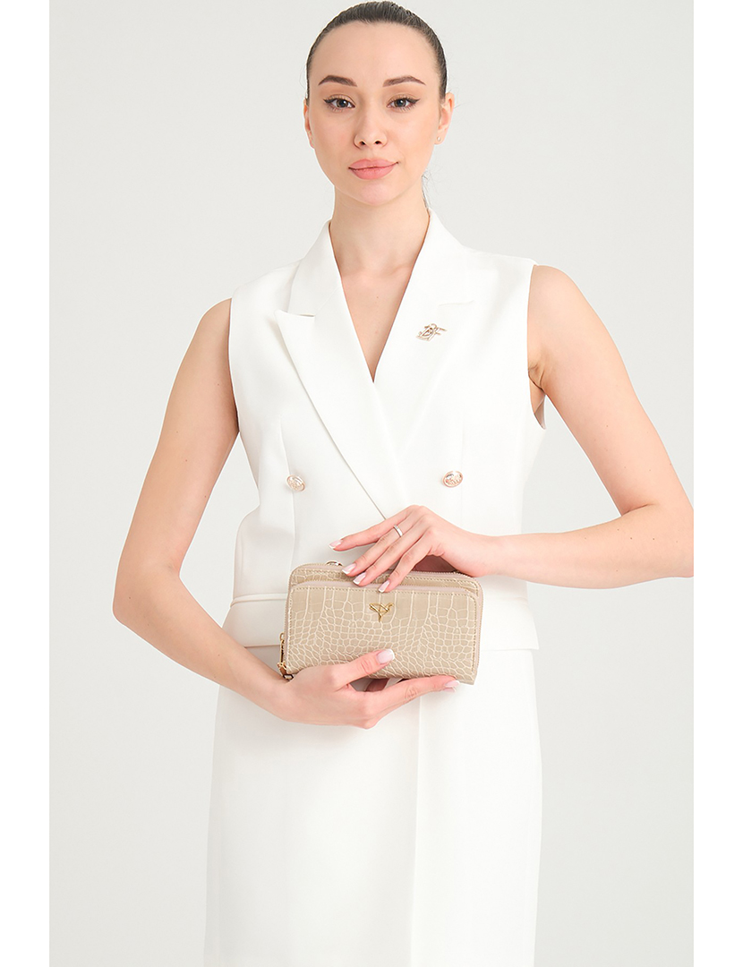 Carteira Senhora Lizard Bege