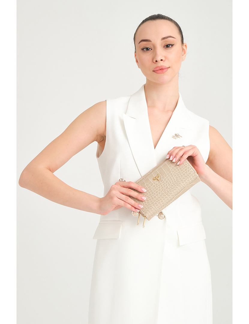 Carteira Senhora Lizard Bege