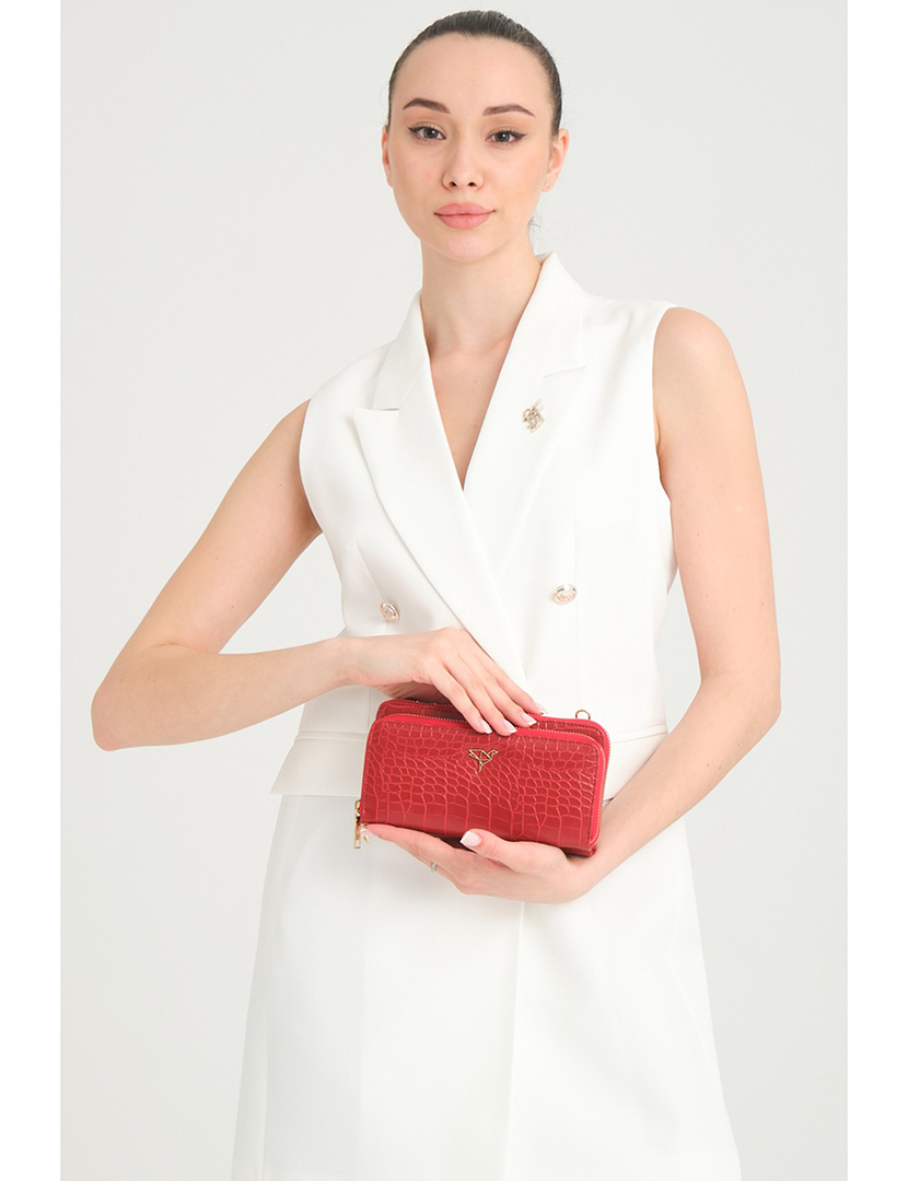 Carteira Senhora Lizard Vermelho