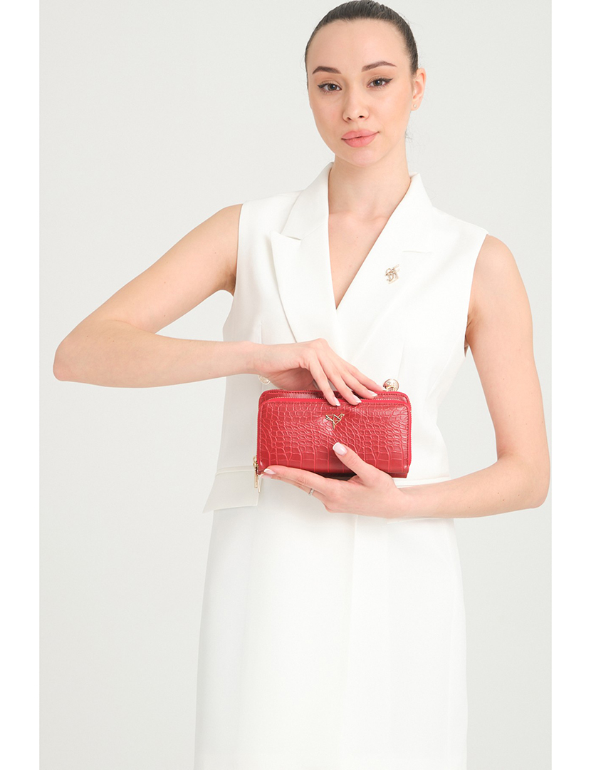 Carteira Senhora Lizard Vermelho