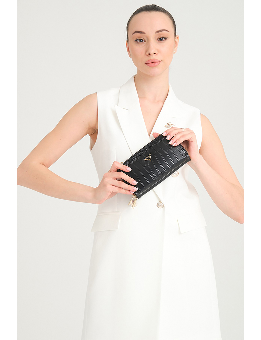 Carteira Senhora Lizard Preto