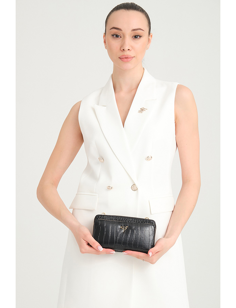 Carteira Senhora Lizard Preto