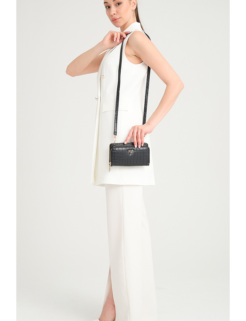 Carteira Senhora Lizard Preto