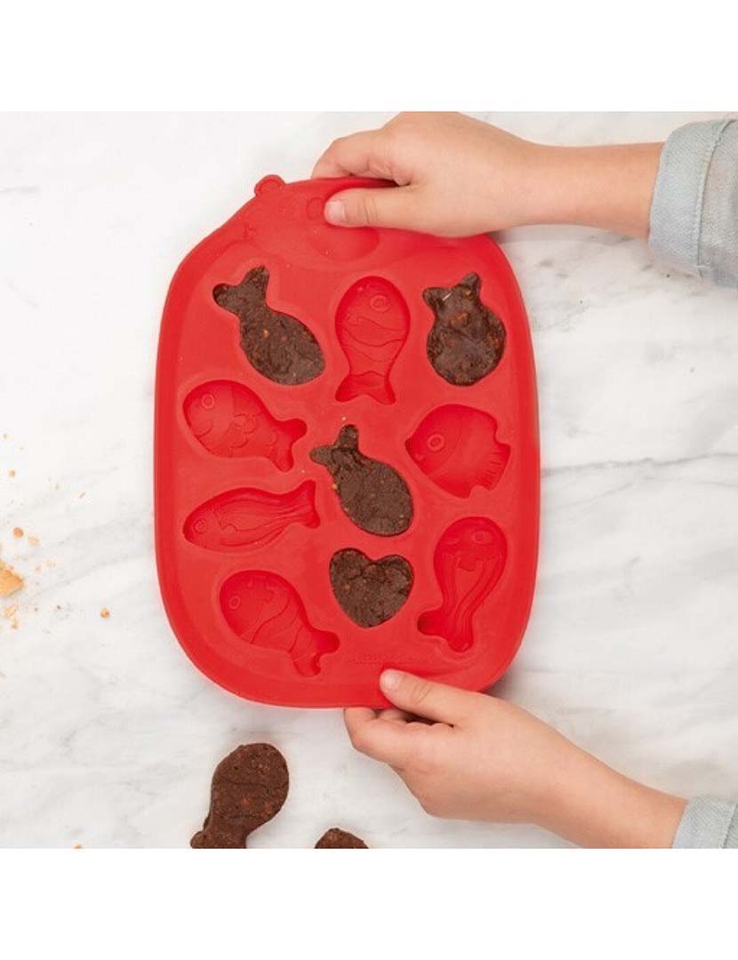 Molde Forma de Peixes Vermelho