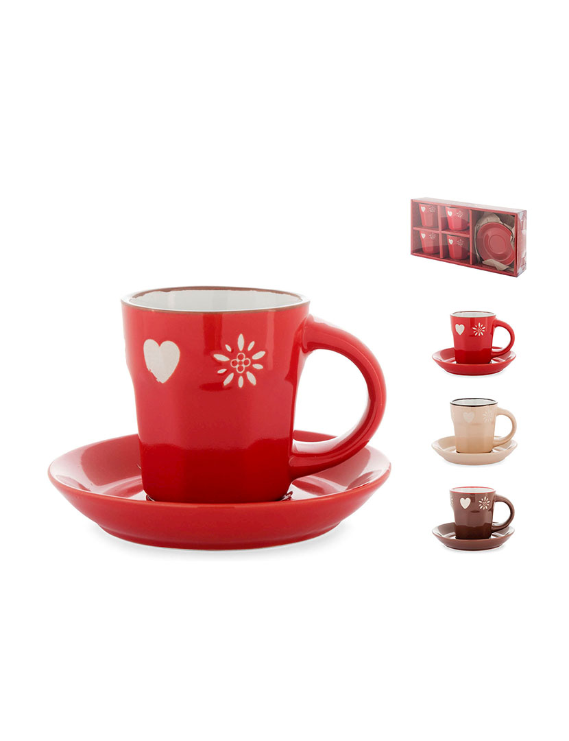 Set 4 Xícaras de Café Chalet com Prato