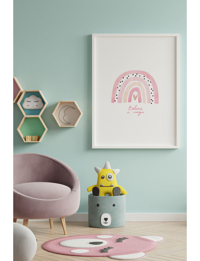 Quadro Lâmina Arco Íris Rosa