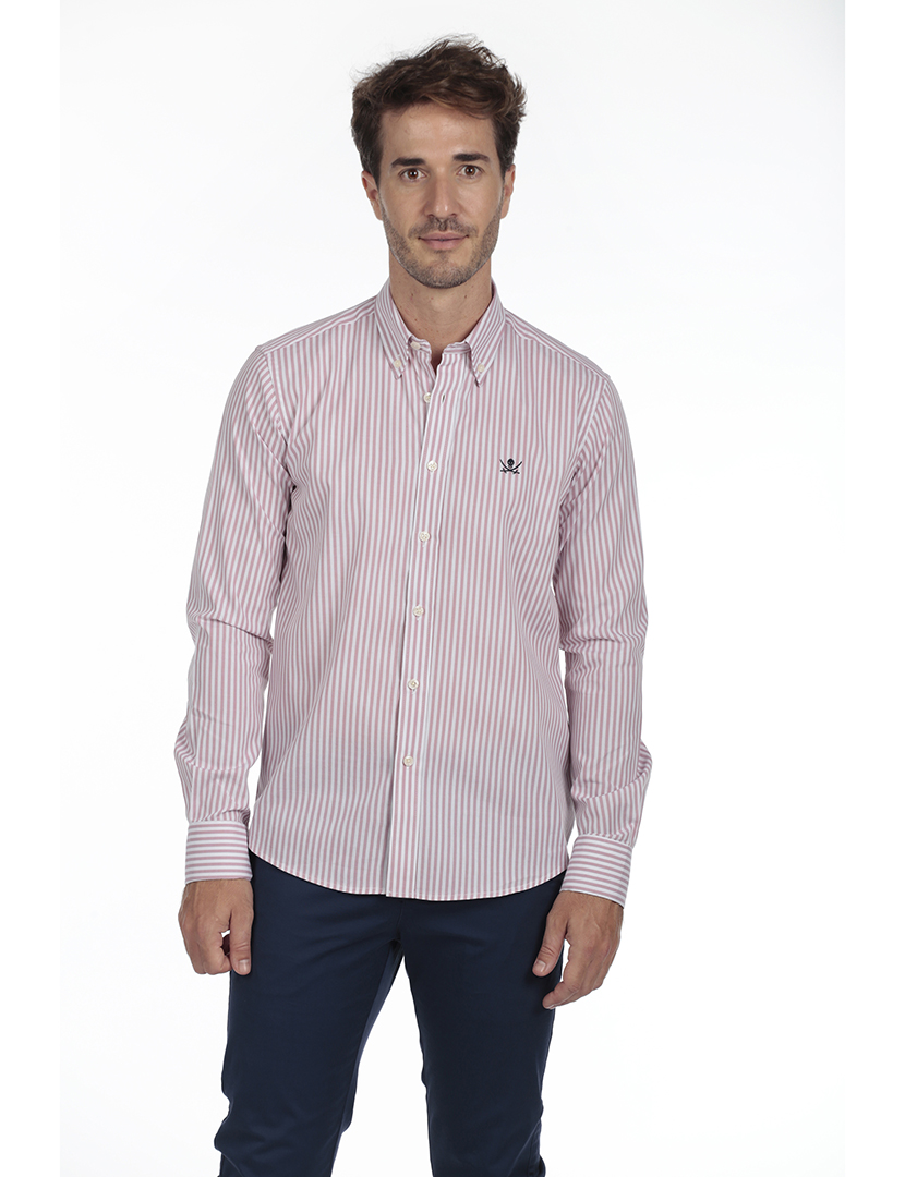 Camisa Homem Algodão Rosa