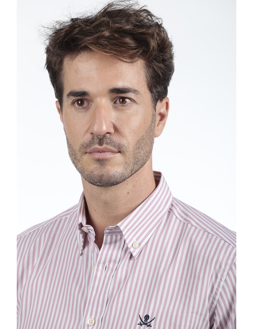 Camisa Homem Algodão Rosa