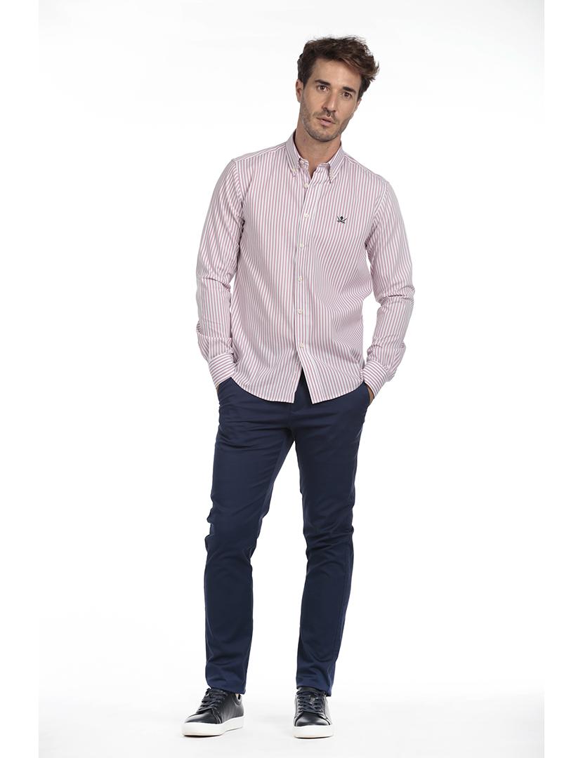 Camisa Homem Algodão Rosa