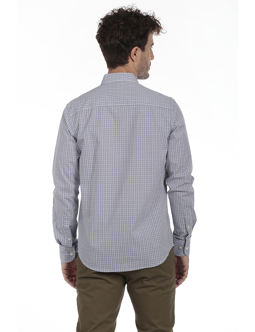 Camisa Homem Algodão Verde e Azul MultiCor