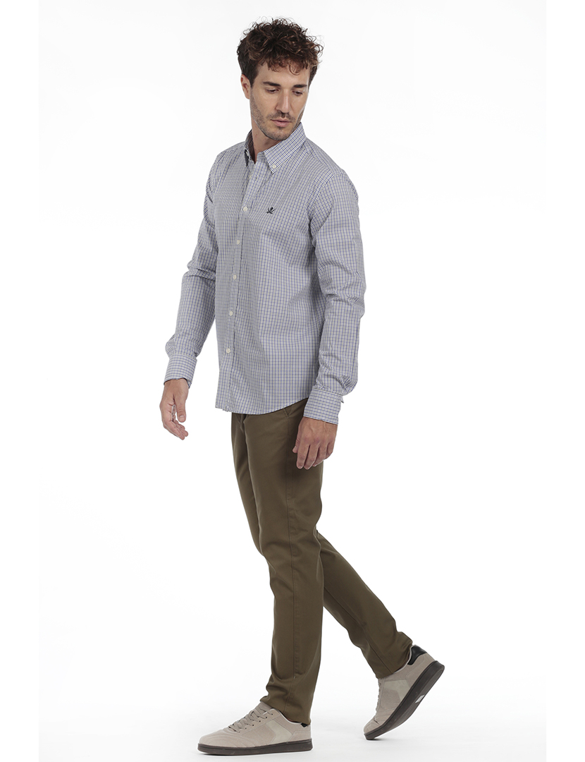 Camisa Homem Algodão Verde e Azul MultiCor