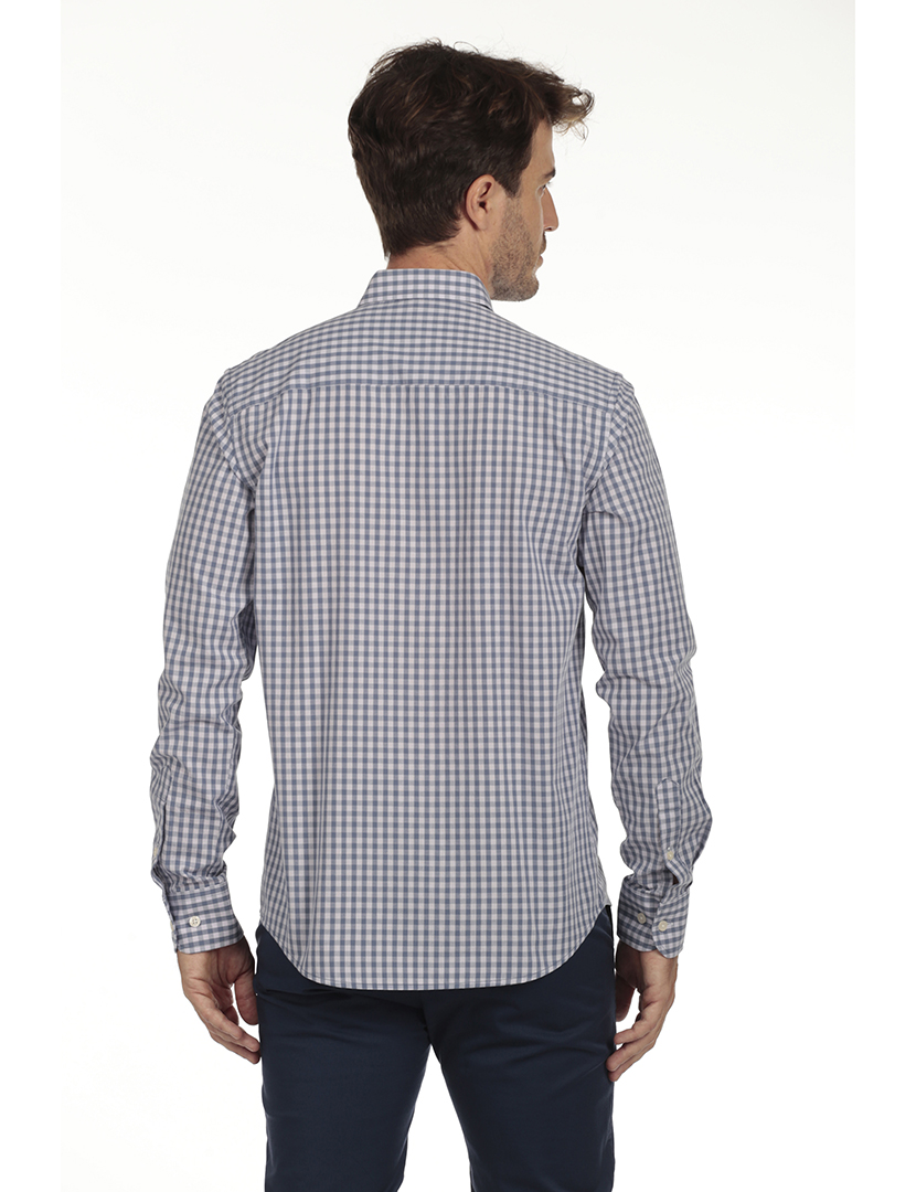 Camisa Homem Algodão Azul