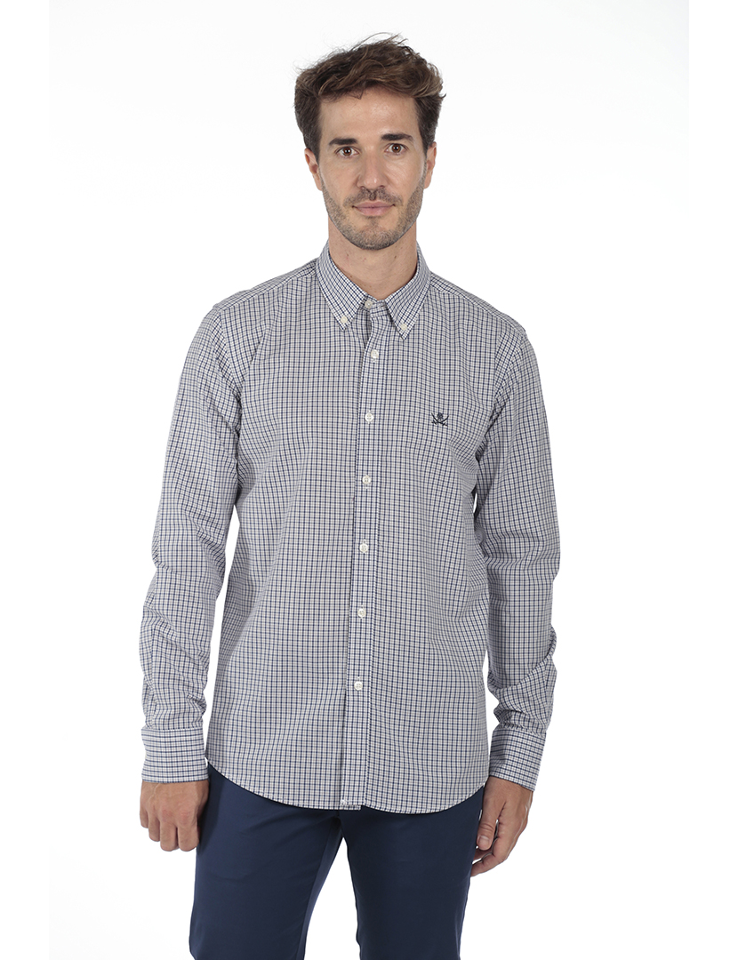 Camisa Homem Algodão Azul e Vermelho MultiCor