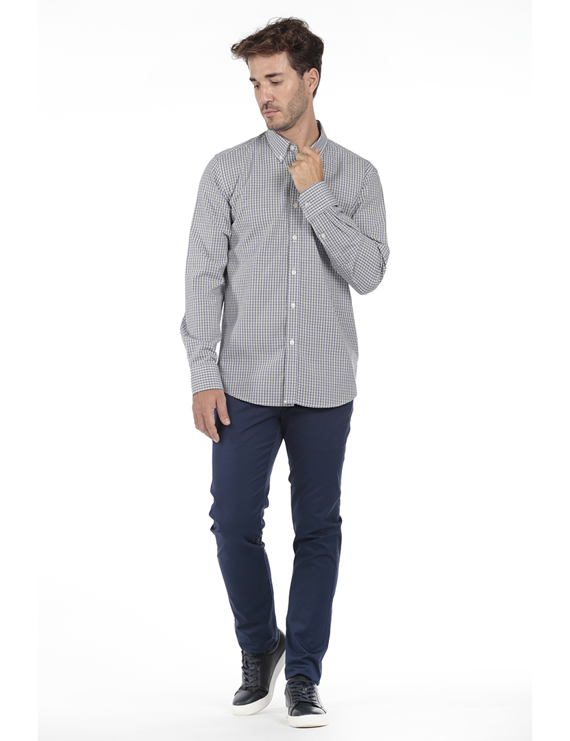 Camisa Homem Algodão Azul e Vermelho MultiCor