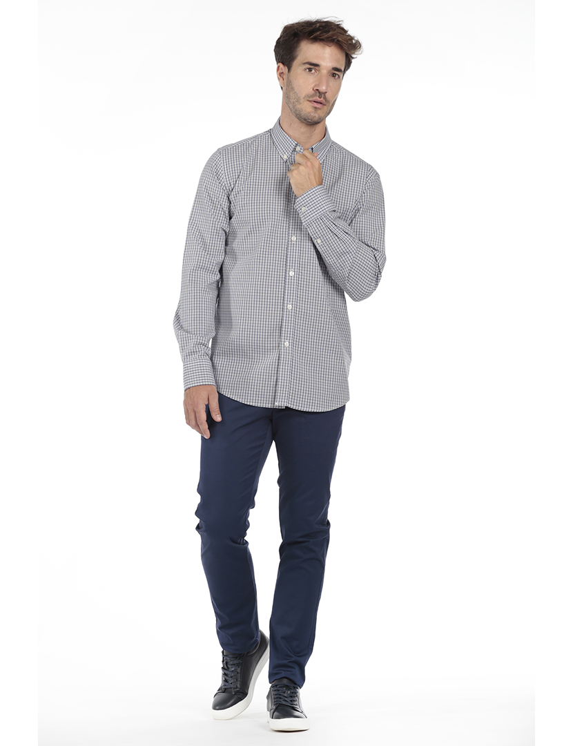 Camisa Homem Algodão Azul e Vermelho MultiCor