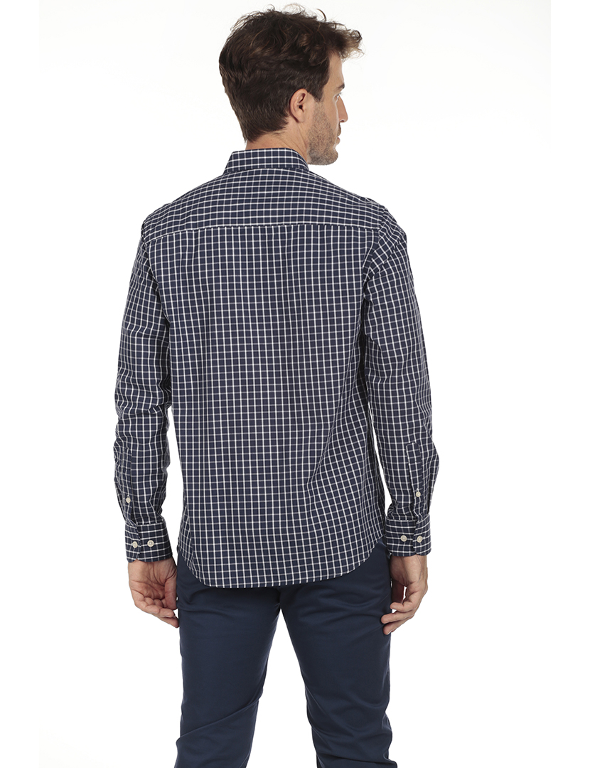 Camisa Homem Algodão Azul