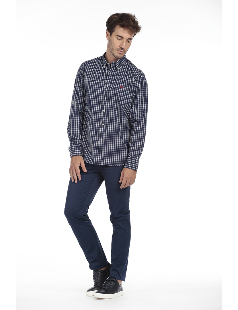 Camisa Homem Algodão Azul