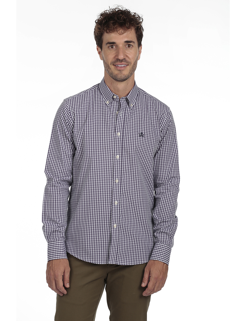 Camisa Homem Algodão Azul